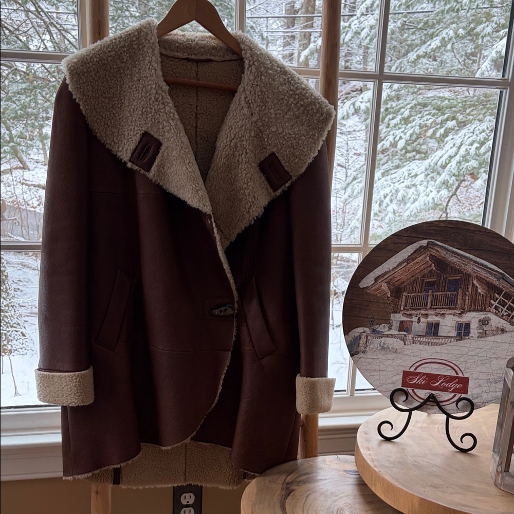 Leather Coat Shearling Lined From The MaxMara Weekend Collection